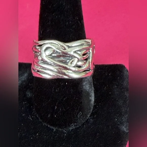 VINTAGE Retired Silpada "Mermaid Ring" R1542_Size 11_.925 Sterling w/Coin Pearl - Picture 3 of 7